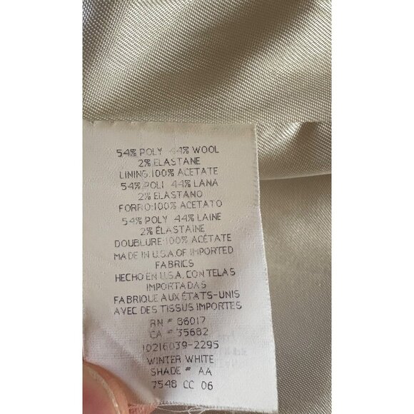 Vintage Y2K 2000s Bebe Off White Ivory Tailored Wool Blazer Size 6 - Picture 12 of 13